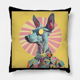 Mexican Hairless in 70's Pillow