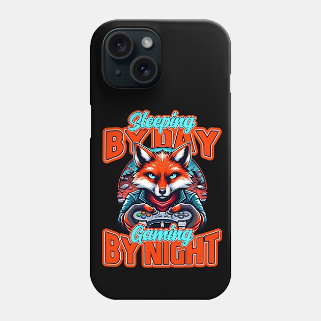 Sleeping by day, gaming by night - Fox Gamer Phone Case by SergioCoelho_Arts