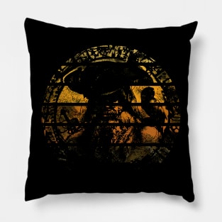 Pirate Golden Cursed Coin in Vintage Style Pillow