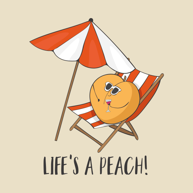 Life's a Peach - Funny Fruity Beach Gift by Dreamy Panda Designs