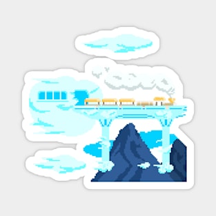 Pixel Art Sky Train Magnet