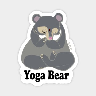 Yoga bear in grey Magnet