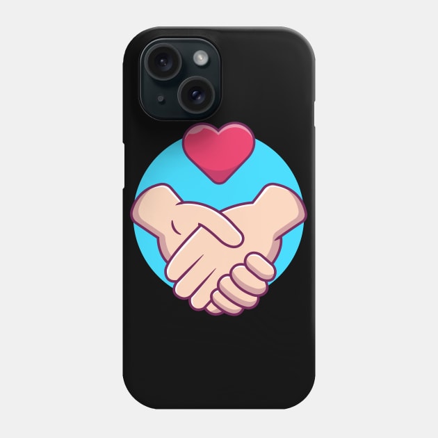 Holding hands with heart cartoon Phone Case by Catalyst Labs