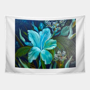 Blue Hibiscus Tapestry