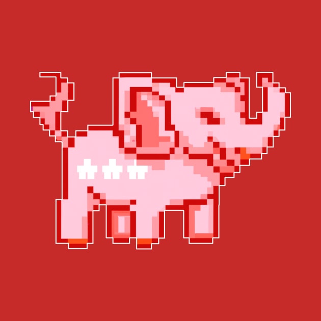 Republican Elephant Pixel Art Political by Infinite Legacy Designs