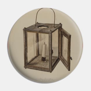 Lantern. Vintage artwork Pin