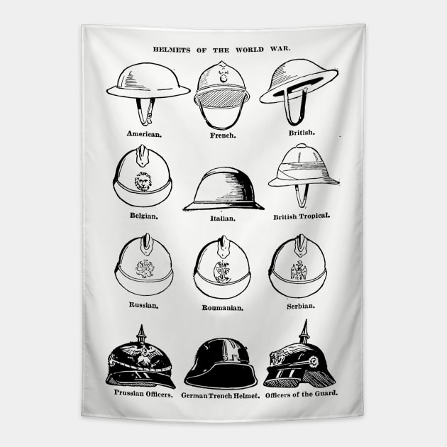 Helmets of the World War 1 Tapestry by Distant War