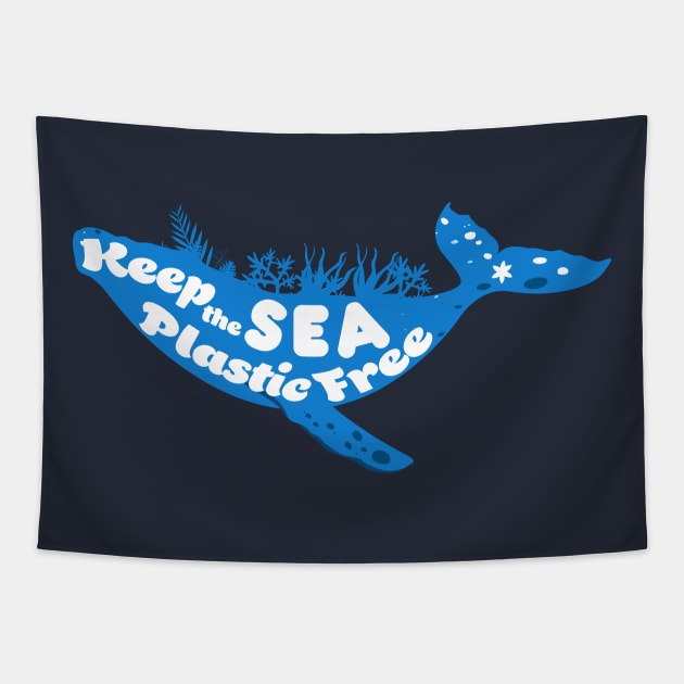 Keep The Sea Plastic free,summer PLASTIC OCEAN Tapestry by mezy