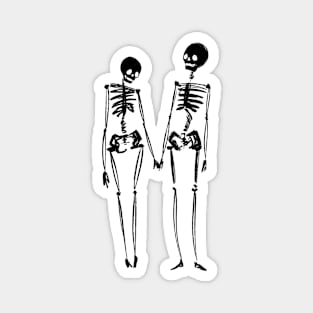 Skeleton in love holding hands Magnet