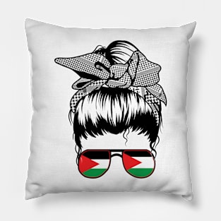 Palestine messy bun Pillow