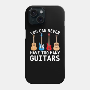 Guitar bass acoustic classic electric white text Phone Case