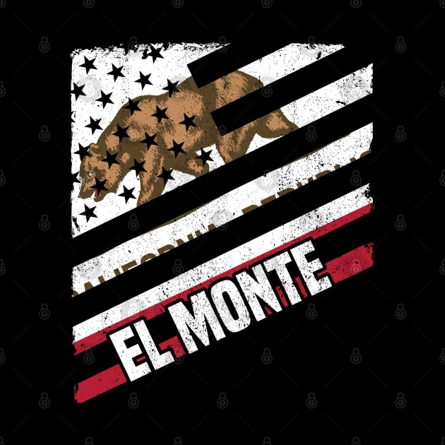 El Monte California CA Group City Silhouette Flag by jkshirts