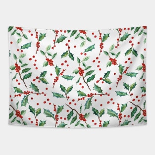 Christmas Holly Pattern Tapestry