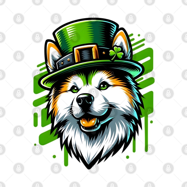 Kishu Ken Dog Enjoys Saint Patrick's Day Fun by ArtRUs