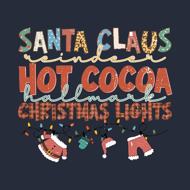 Santa Reindeer Hot Cocoa Christmas Lights by Teewyld