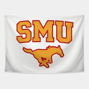 SMU Red Logo & Gold Peruna Tapestry