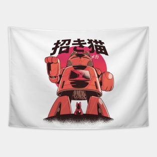 Mechanical Cat Graphic Design Mecha Cat Anime Tapestry