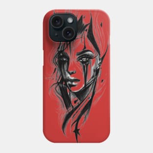 Sad girl face Phone Case