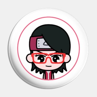 Sarada Uchiha Naruto Chibi Anime Art Pin