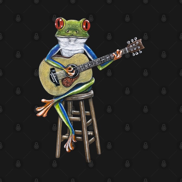 AcoustiFrog - Frog Guitarist by GardenPartyArt