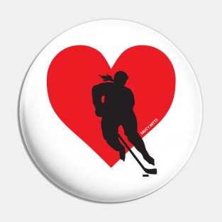 Women's Love Heart Hockey Pin