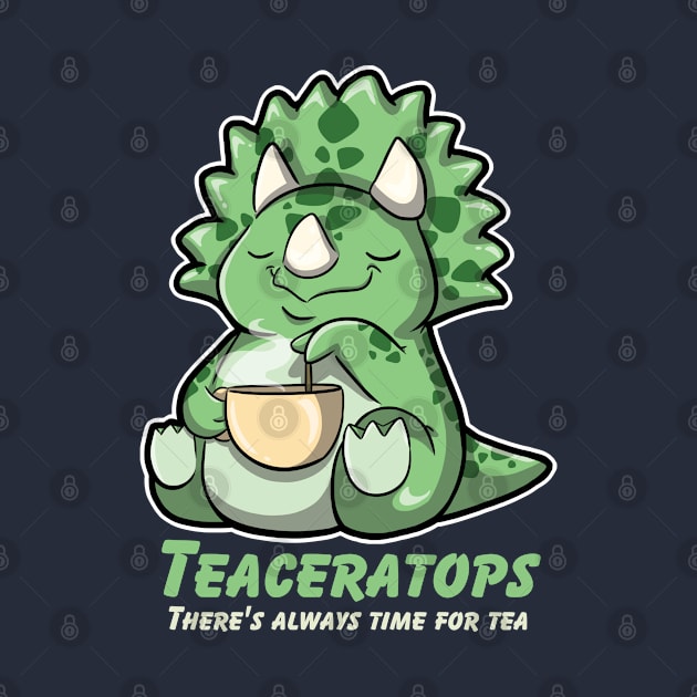 Cute Little Triceratops drinking a cup of tea by DinoMart