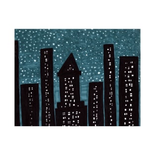 Snowy Night In New York City T-Shirt