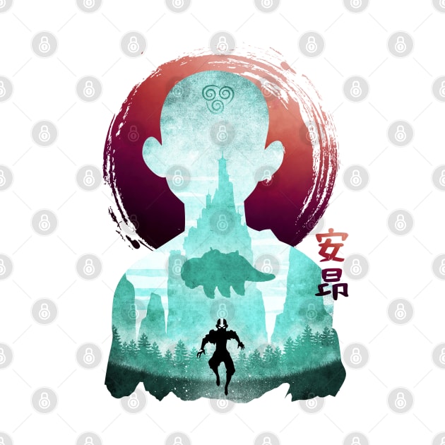 Minimalist Silhouette Aang by saufahaqqi