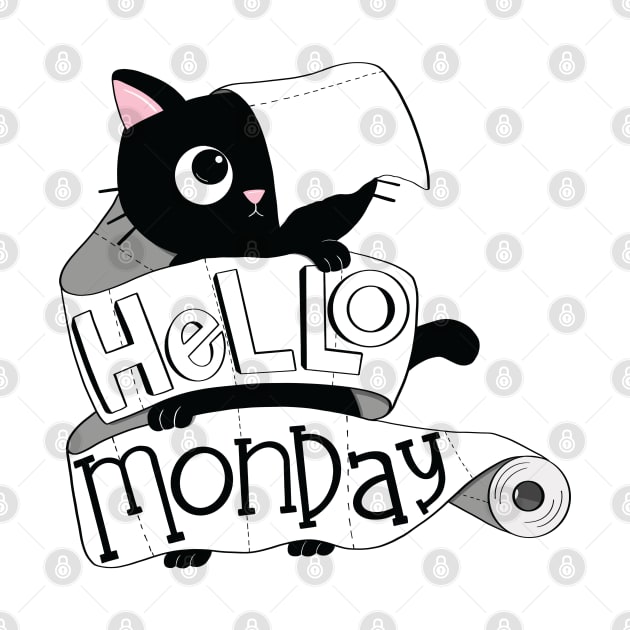 Hello Monday Cat by mai jimenez