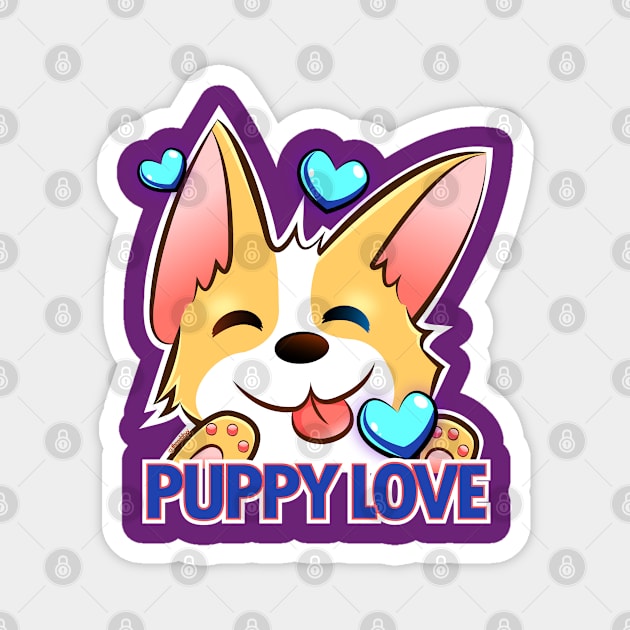 Puppy Love Magnet by KitsuneIllustrations