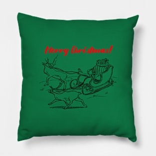 Santa's carriage image Pillow