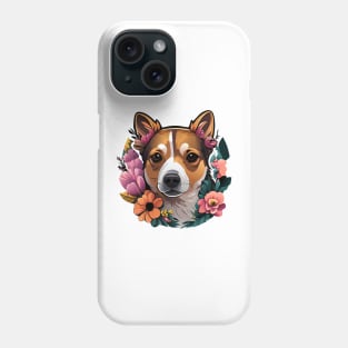 Dog With Flowers Phone Case