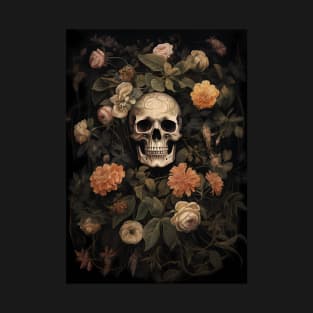 floral botanical skull T-Shirt