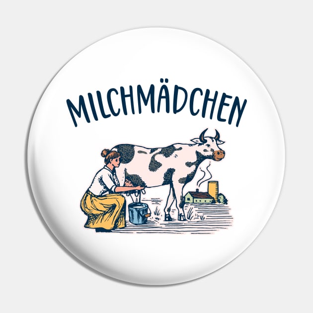 Milchmädchen Molkerei retro Pin by Foxxy Merch