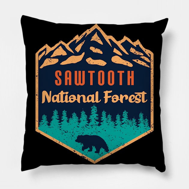 Sawtooth national forest Pillow by Tonibhardwaj