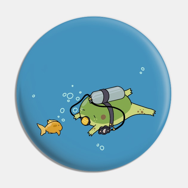 Scuba Frog Pin by Sidhe Crafts