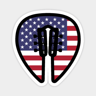 Patriotic Guitar Player print - American Flag And Guitar Magnet