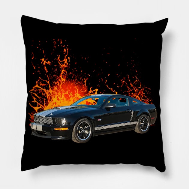 2007 Mustang Shelby GT in our lava series Pillow by Permages LLC