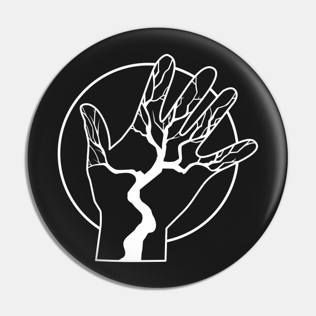 The Hand of Life WHITE Pin by ArtbyCorey