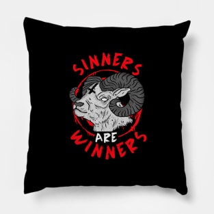 Sinners are Winners I Goth Death Metal I Satanic Goat design Pillow