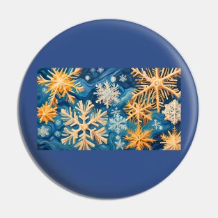 Snowflakes in van Gogh Style Pin