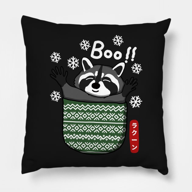 Funny Raccoon In Ugly Pocket Pillow by Luna Illustration