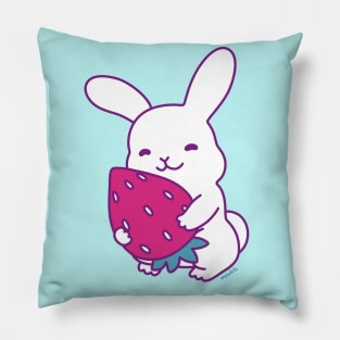 strawberry bunny Pillow