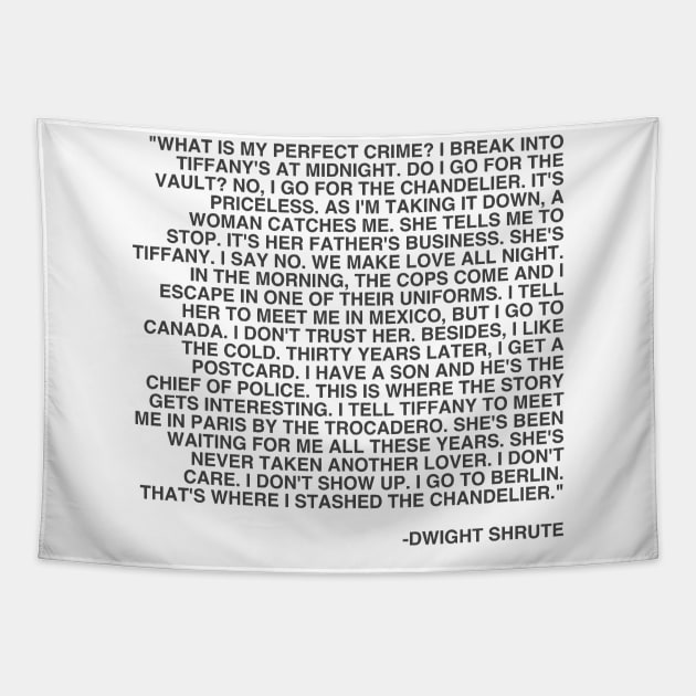 Dwight Shrute - The Perfect Crime Tapestry by danonbentley