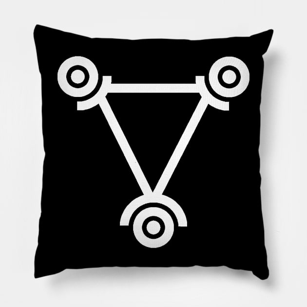 Water, Alchemical Symbol Design White Pillow by LiktoricArt