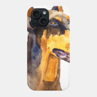 Doberman Pinscher Watercolor - Gift For Dog Lovers Phone Case