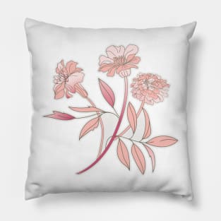 Marigold flower in salmon rose Pillow