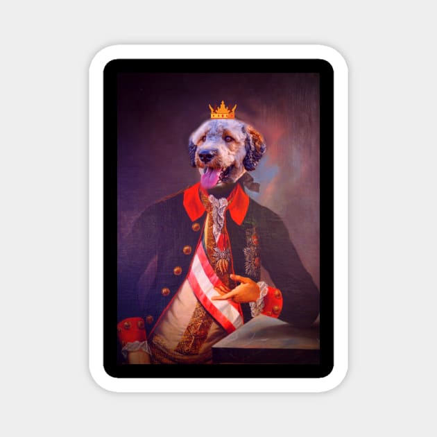 Funny Dog portrait in Renaissance Victorian Style Magnet by CONCEPTDVS