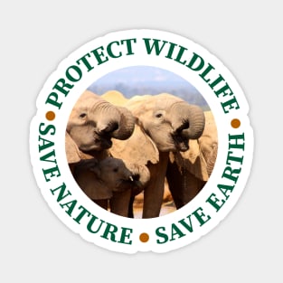 Wildlife Conservation Earth Day Elephant Drinks Magnet