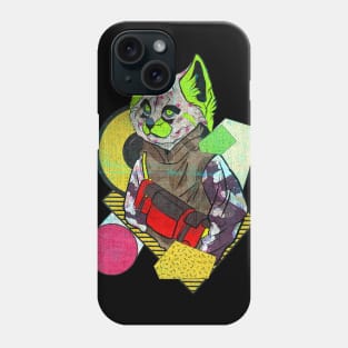 cool cat with shoulder bag Phone Case